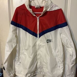 Vintage Nike Colorblock Red, White, & Blue Windbreaker Jacket Medium White Tag